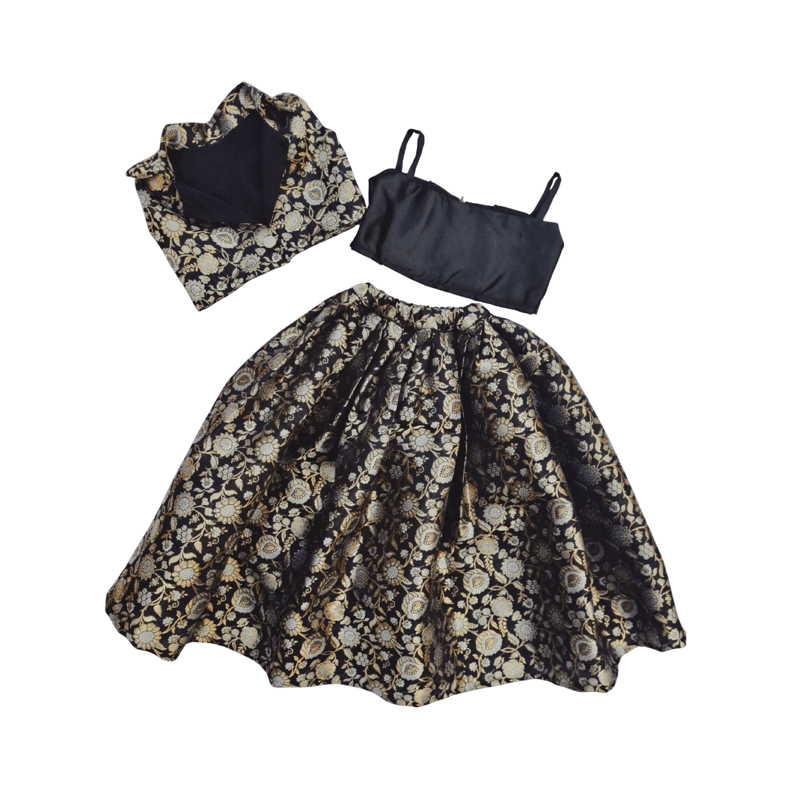 Golden Weave Banarasi Skirt Set