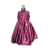 Royal Plum Smocked Satin Party Dress