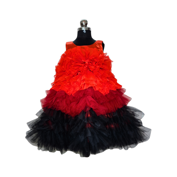 Scarlet Ombré Ruffle Tower Gown