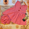 Popcorn Gingham Checked Frock & Bloomer Set