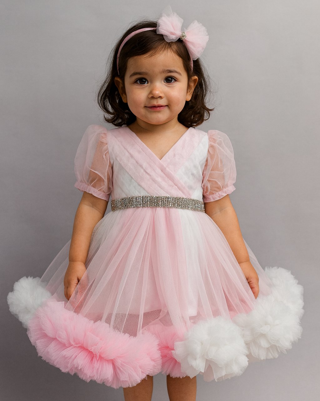 Enchanted Blush & Snow Petal Gown