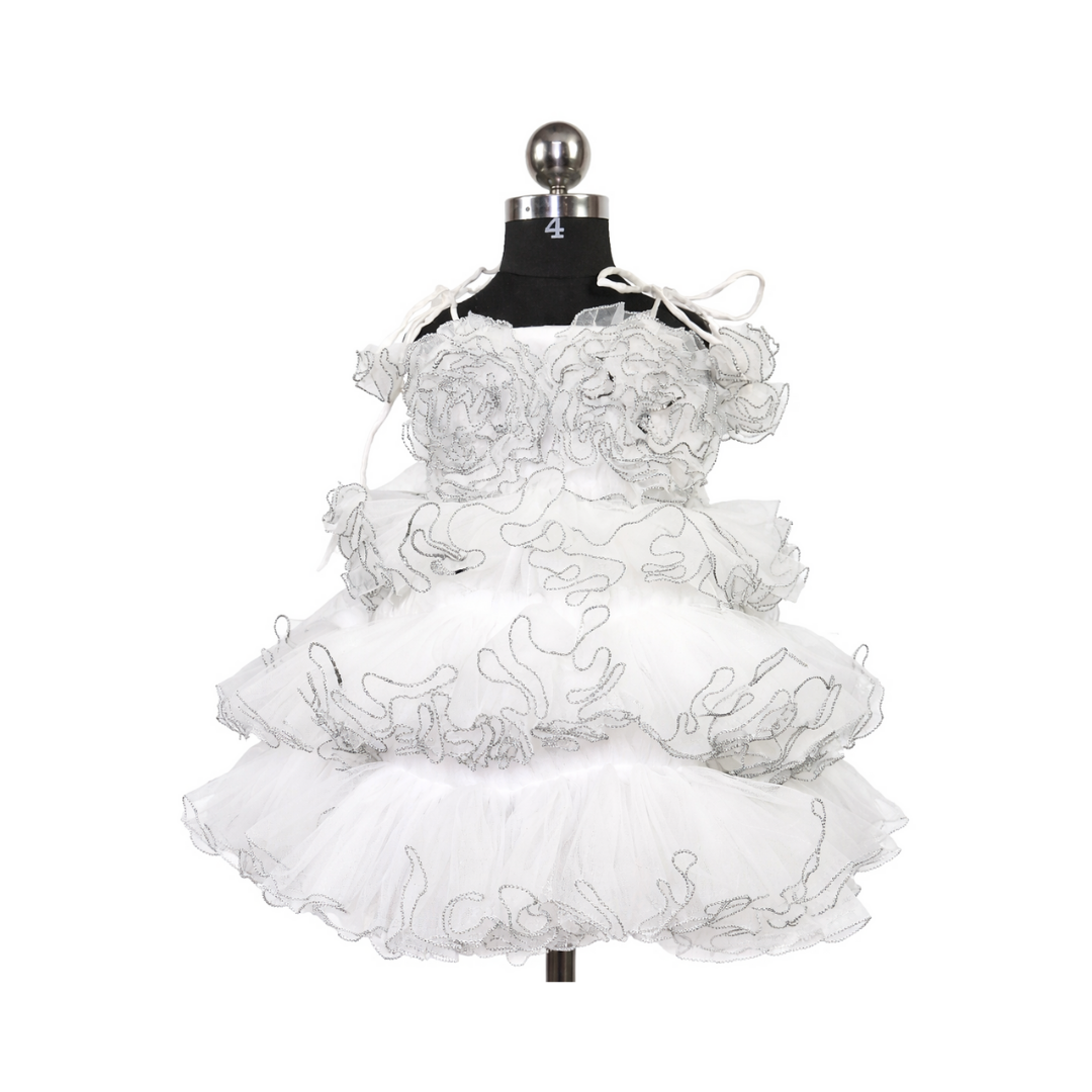 White Cloud Tiered Tulle Ballgown