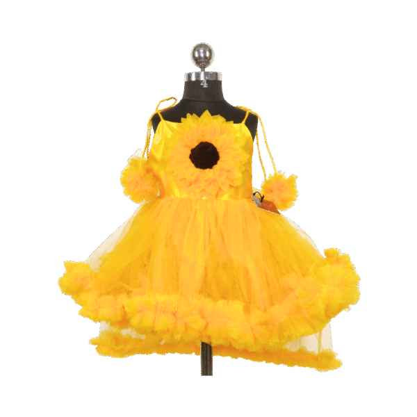 Golden Sunflower Petal Tutu Frock