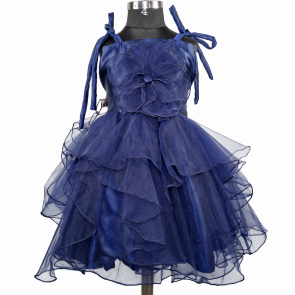 Midnight Bloom Navy Tiered Gala Frock