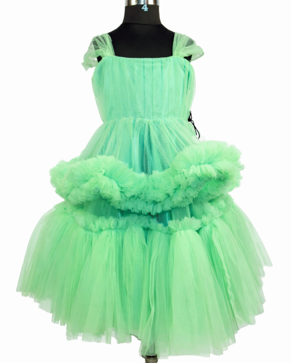 Mint Whisper Tiered Ruffle Frock