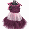 Midnight Wine Ruffle Tutu Frock