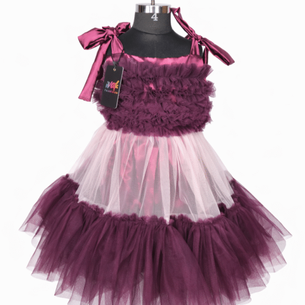 Midnight Wine Ruffle Tutu Frock