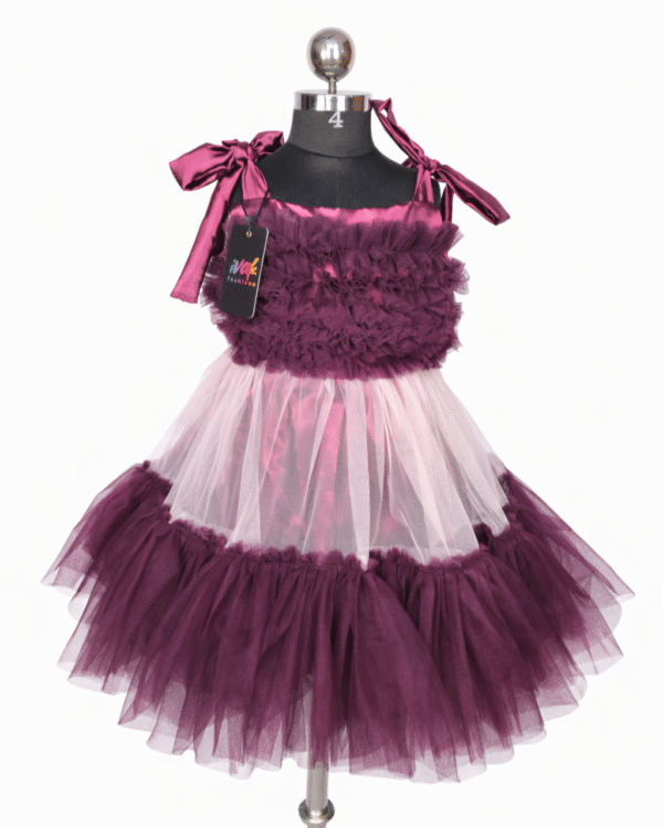 Midnight Wine Ruffle Tutu Frock