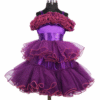 Regal Plum Rosette Tiered Ballgown