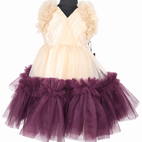 Plum Blossom Pastel Ruffle Gala Frock