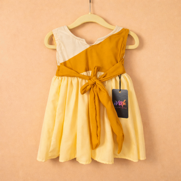 Little Sunflower Color-Block Cotton Frock Little Sunflower Color-Block Cotton Frock
