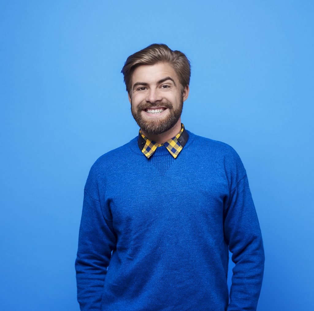 Portrait of handsome man at studio shot